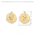 Pendentif étoile de mer en acier inoxydable doré 20mm avec dimensions et poids - Dollar de Sable Étoile de Mer Doré