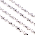 Catena in acciaio inossidabile argento con maglie a delfino per collane e bracciali DIY - Catena a delfino / 1m
