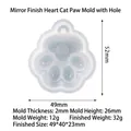 Cat paw silicone mold with heart design for DIY keychain pendants and resin crafts - Heart Cat Paw Style / Semi-transparent White