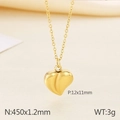 18K Gold Herzanhänger Halskette mit 450mm Kette, 12x11mm Herzgröße, minimalistischer Stil - Anhänger 12x11mm-Kette 450mm / Gold