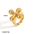 18k gold plated stainless steel geometric hammer texture wide open ring for women - Geometric Irregular Open Style (TR4420)