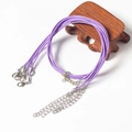 Colliers en cordon de cire tressé violet avec fermoir mousqueton argenté et extension - 1.5mm/45+5cm / Mauve Clair