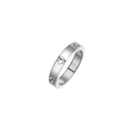 Anillo minimalista de acero plateado con corazón hueco y detalles de diamante - US 5 / Plateado