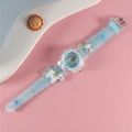 Light blue children's quartz watch with 3D unicorn silicone strap and clear case - Unicorn 4 / Blue
