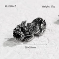 304 stainless steel Pi Xiu charm in 18K gold finish for lucky bracelets, 30x10mm size - Boiled Black (KLJ2646-Z)
