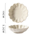 Japanese style cream white flower shaped stoneware pasta bowl, 19cm diameter and 5.3cm height - Pear Blossom Bowl