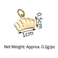 Vue détaillée du pendentif couronne plaqué or 18 carats avec dimensions précises - Or-Couronne