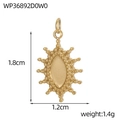 Golden titanium steel starburst pendant with natural stone DIY design for necklaces - Semi-finished Base (Gold Tone)