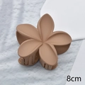Close-up of 8cm brown plumeria hair claw clip with a premium matte textured finish - Dark Brown Matte 8cm