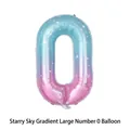 Detail of starry sky gradient number 0 foil balloon for birthday party decorations - Starry Sky Gradient Number 0