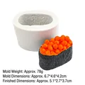 Silicone mold for salmon roe sushi shape and finished resin art model displayed - 1# Caviar Sushi / Gray