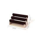 Espositore bracciali a 3 livelli in velluto marrone con base in legno e dimensioni - 30cm/3 Livelli / caffè