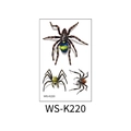 3D realistic spider tattoo sticker with colorful patterns on white background style WS-K220 - Colorful Realistic Spiders Set (WS-K220)
