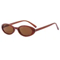 Vintage oval sunglasses with translucent dark brown frame and tinted brown lenses - Tea Frame Tea Lens