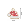 Christmas Santa hat alloy oil-drop charm in red and white colors, size 1.8cm x 1.9cm - 2365 Christmas Hat