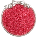 Pink transparent faceted glass seed beads for DIY jewelry making on silver tray - Style 27 5mm Red (60pcs)
