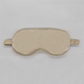Champagne gold silk sleep mask with elastic headband for total blackout comfort - Milk Tea 52#