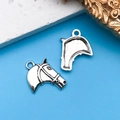 Vintage silver horse head charms for DIY jewelry making and necklace accessories - Horse Head 11x22mm