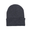 Dunkelgraue Strickmütze für Damen mit feiner Textur und warmem Thermostrickgewebe - Einheitsgröße / Medium Heather Grau