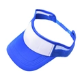 Royal blue and white open top visor hat with mesh panels and adjustable strap - Adjustable / Blue