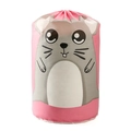 Wasserdichte Kordelzug-Aufbewahrungstasche mit Hamster-Muster in Rosa und Grau für Decken - Graue Maus