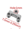 Silver stainless steel multi-hole flat connector 7.5mm for DIY jewelry making - 2-strand / Steel
