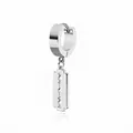 Silver razor blade pendant hoop earring with mirror finish in industrial punk style - Blade / Earring (Pierced) / Steel