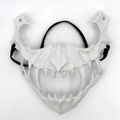 Cosplay half-face bleeding devil mask in ivory white with elastic headband - Nue (White)