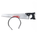 Halloween blood-stained saw headband for realistic zombie cosplay and horror party costume - Saw Through Head