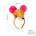 Plush mouse headband for kids with size 17x25cm and weight approx. 39g features - 3D Mouse - Earthy Yellow