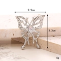 Silver bow shoe charm with gemstone detailing specific dimensions 2.9cm by 3.3cm - Hollow Butterfly White