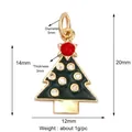 Pendentif sapin de Noël doré à l'émail vert, dimensions de 20mm de haut et 12mm de large - Sapin de Noël Doré M844355G