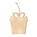 Handmade wooden gift box ornament with jute rope for Christmas tree DIY decor - Christmas Box (10 Pieces)