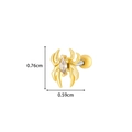 Spider shaped gold earring with marquise zircon and ball screw back, 0.76x0.59cm - Spider with Clear Zircon(7#) / Gold Yellow