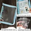 Blue jewelry storage album with 160 card slots and 50 transparent sealing bags - Blue 3-inch 160 Slots + 50 Bags