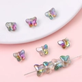 Premium schillernde Schmetterling Glaskristallperlen für DIY handgemachten Schmuck - Schmetterlingsform (6#) / 20 Stk./Packung / Aurora Violett