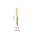 Pinza BBQ da 8 pollici in acciaio inox dorato con texture antiscivolo e design a V - 8 Pollici / Acciaio inossidabile 304 / Oro