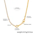 Dettaglio della collana a doppio strato con catena tennis in zirconia e maglie cubane - Catena in Zircone Asimmetrica Dorata (P116) / 40+5cm