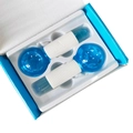Set of two blue glass facial cooling ice globes with white anti-slip handles in a box - 2 Pieces Set Plain / Blue