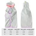 Asciugamano per animali con cappuccio in pile corallo grigio e rosa con tabella taglie - Taglia S / Viola Verde