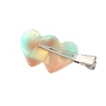 Pearlescent heart-shaped acetate hair clip with blue and pink gradient design - Heart 4# M8135