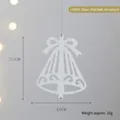 Silver hollow bell Christmas ornament with bow decoration, 11.5cm x 9.6cm metal pendant - Silver Bell (LF4031)