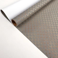 Grey gift wrapping paper with metallic gold fish scale pattern in a roll - Gold Fish Scales