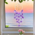 Handmade dreamcatcher with purple shell fragments and moon pendant decoration - Finished Product / Star Jade Shell-Purple