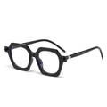 Fashionable black hexagonal full-frame sunglasses with trendy geometric design - Black Frame Anti-blue Light Lenses