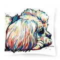 Square pillowcase with colorful animal digital print and artistic signature - Style 14