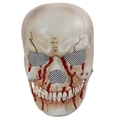 Máscara de calavera aterradora con manchas de sangre reales y malla en los ojos para Halloween - Estilo Sangriento (HDB21036C)