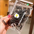 Elastische schwarze Kinderhaargummis in transparenter Mode-Schmuckverpackung - Mittlere Glänzende Seide Schwarz 100Stk