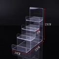 Transparent 4-tier acrylic display stand for wallets with 23cm height and 10cm width - Enlarged 4-Tier / Clear