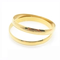 Minimalist 8mm wide polished gold stainless steel bangle set with a glossy finish - Width 8mm Inner Diameter 60mm / [2 Rings] Gold